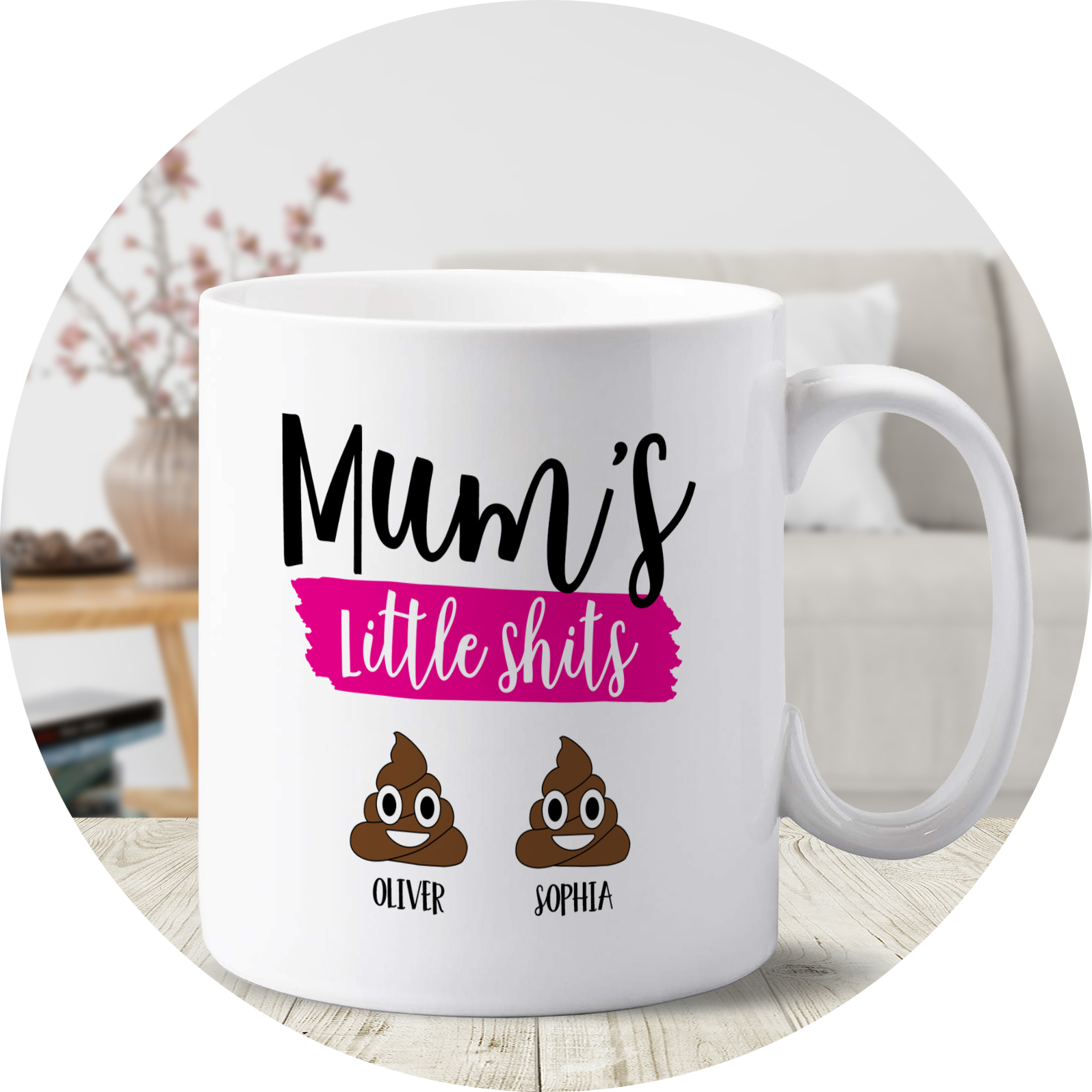 Personalised mum's little shits mug