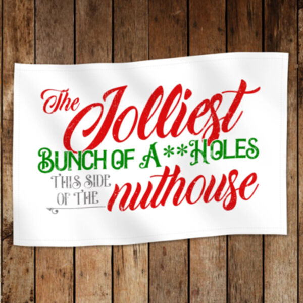 The Jolliest Bunch of A**holes Christmas Tea Towel Thumbnail