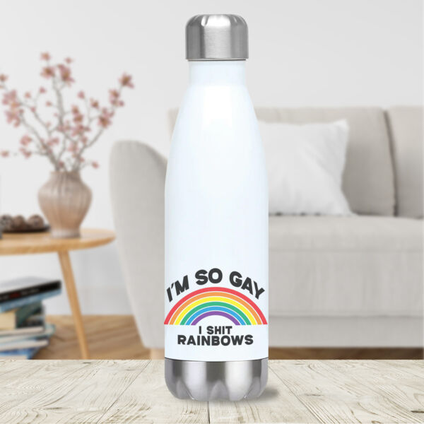 "I'm so gay I shit rainbows" Bowling Pin Bottle Thumbnail