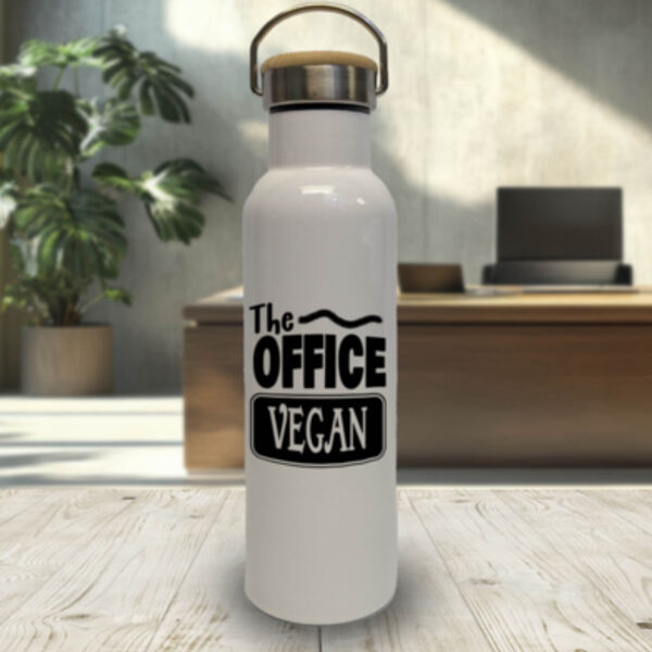 "The Office Vegan" Bamboo Lid Water Bottle Thumbnail