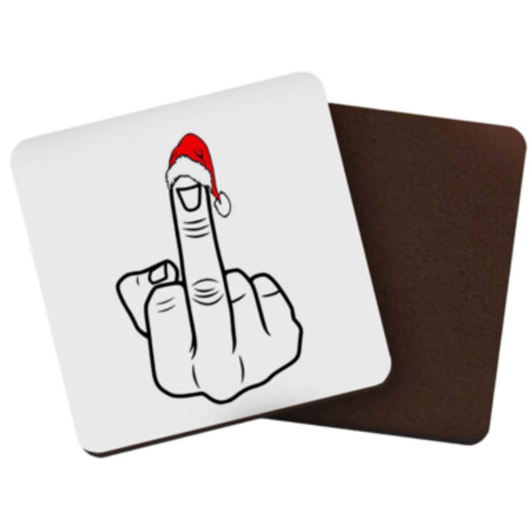 Middle Finger Christmas Square Coaster  Thumbnail