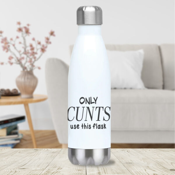"Only Cunts use this Flask" Bowling Pin Bottle Thumbnail
