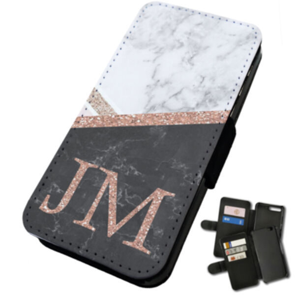 Personalised Marble Initials iPhone flip phone case Thumbnail