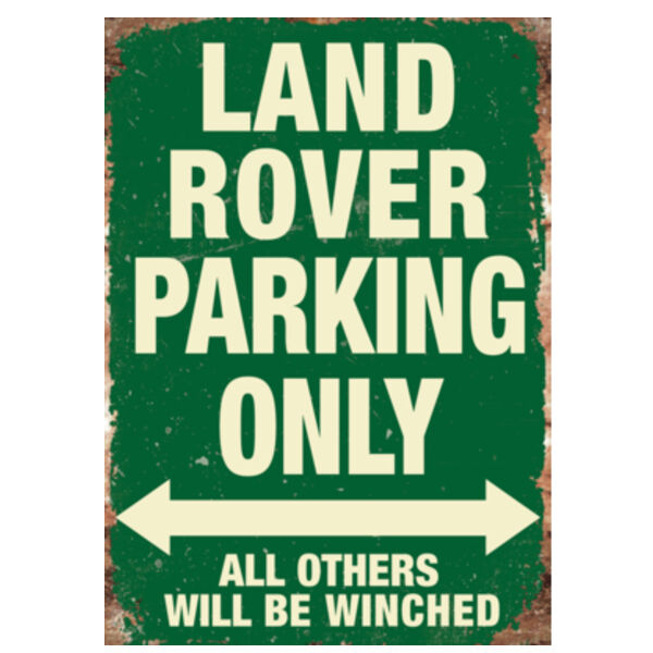 Land Rover Parking Only Metal Sign Thumbnail