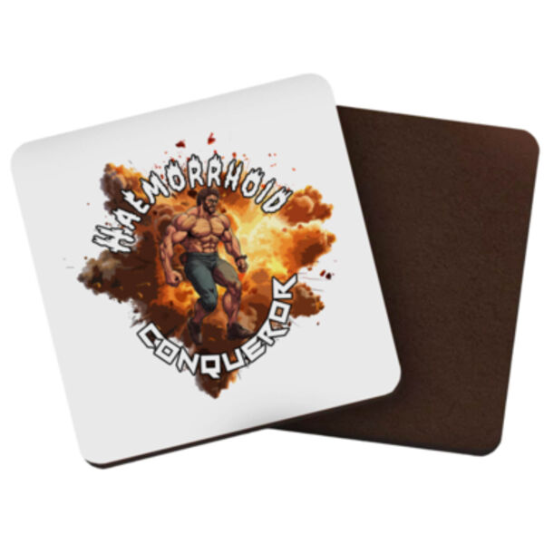 "Haemorrhoid Conqueror" Square Coaster Thumbnail