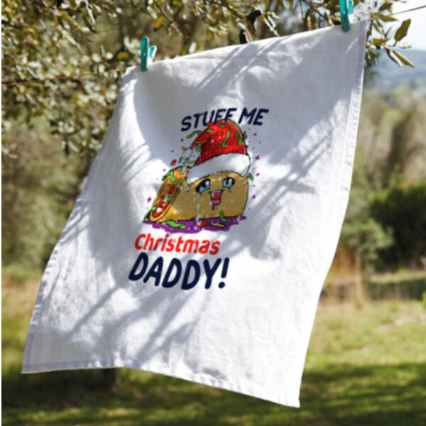 "Stuff me Daddy!" Christmas Tea Towel Thumbnail