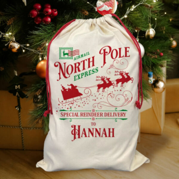 Personalised North Pole Express Santa Sack Thumbnail