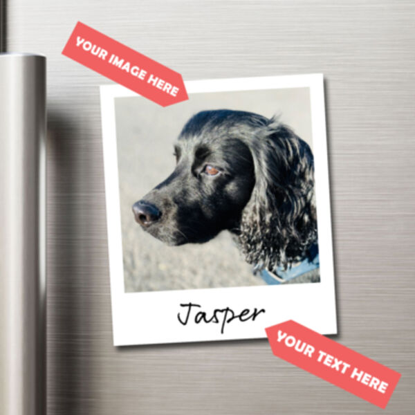 Personalised Polaroid retro photo metal fridge magnet Thumbnail