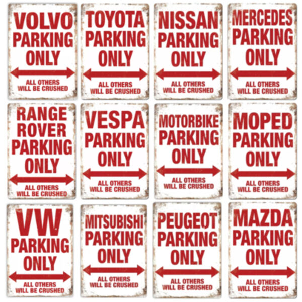 Personalised Vehicle Parking Only Metal Sign Thumbnail