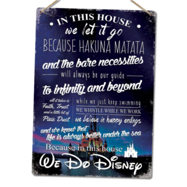 In this house we do disney V2 Castle metal sign Thumbnail
