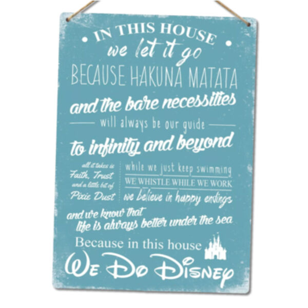 In this house we do disney V2 Blue metal sign Thumbnail