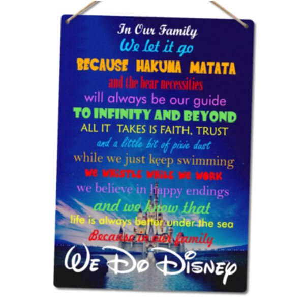 In Our Family We Do Disney Metal Sign Thumbnail