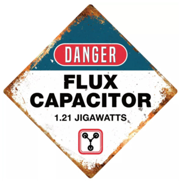 Danger Flux Capacitor Diamond Metal Sign Thumbnail