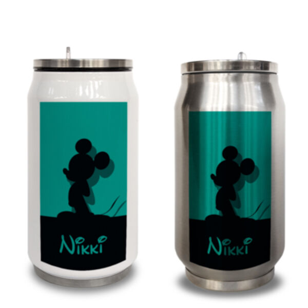 Personalised Mickey Blue Can Flask Thumbnail