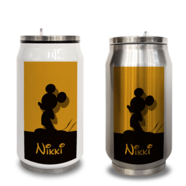 Personalised Mickey Mouse Yellow Can Flask Thumbnail