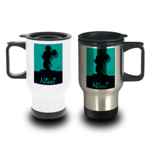 Personalised Mickey Mouse Blue Travel Mug Thumbnail