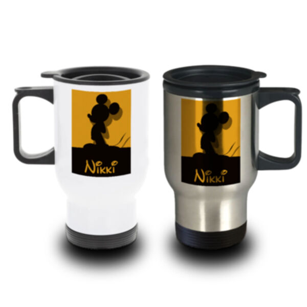 Personalised Mickey Mouse Yellow Travel Mug Thumbnail